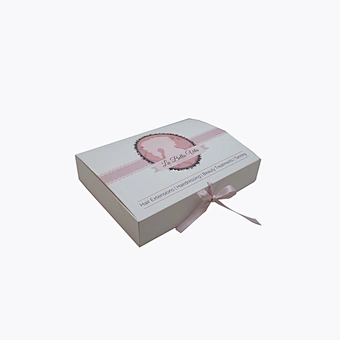 Matte finish white luxury hair extension box /wholesale hair wig packaging box