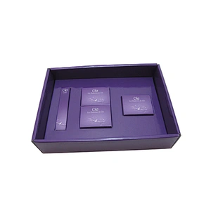 Own design luxury purple cosmetic gift box