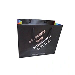 Silver gold foil logo stamping paper shopping gift bag