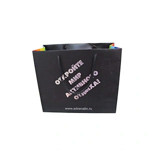 Silver gold foil logo stamping paper shopping gift bag