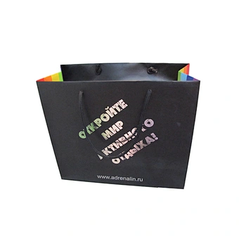 Silver gold foil logo stamping paper shopping gift bag