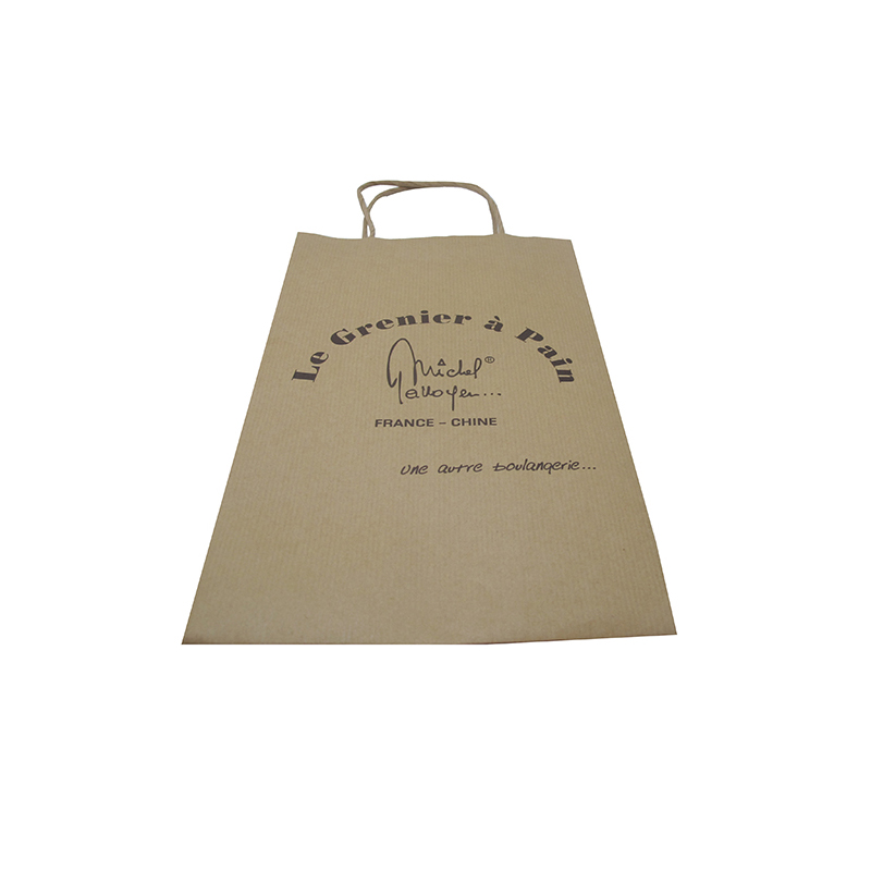flat handle kraft paper bag