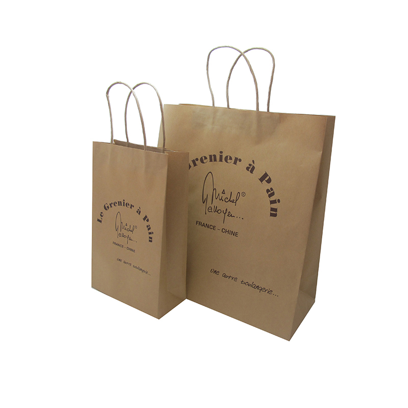 flat handle kraft paper bag