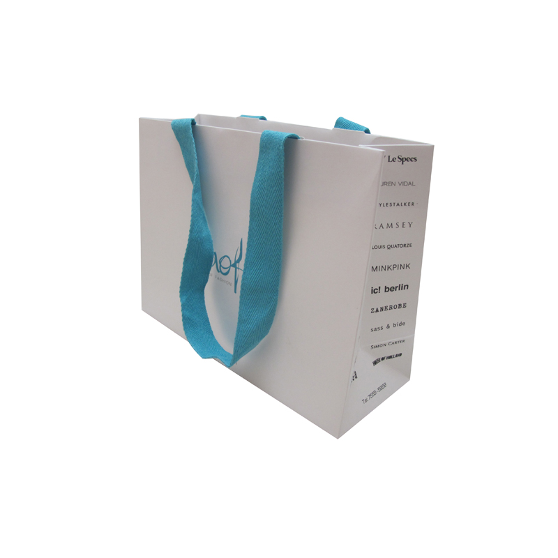 Luxury jewelery paper bags with blue ribbon rope