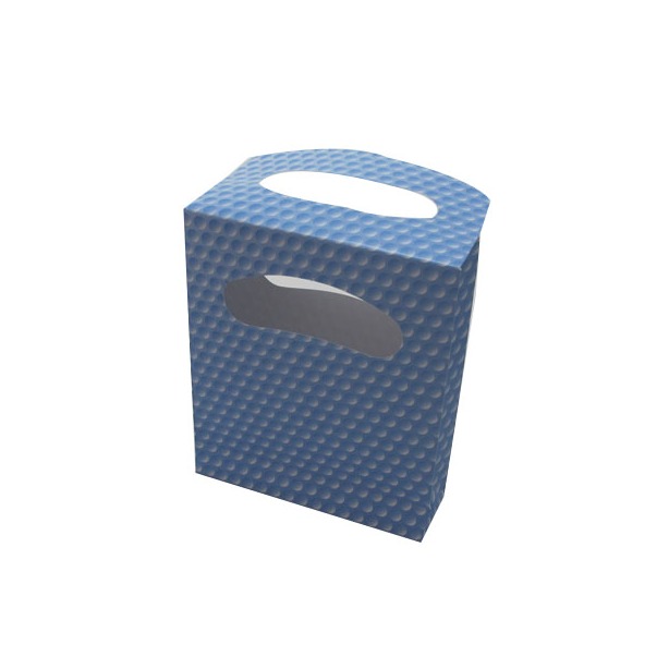 Custom Blue Paper Printed Bag With Die-cut Handle