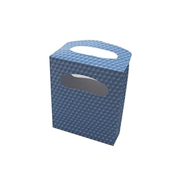Custom Blue Paper Printed Bag With Die-cut Handle
