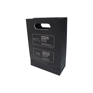 Wholesale Custom Eco-Friendly Die-Cut Black Paper Bag with Window