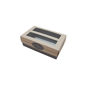wholesale custom dessert cookie box biscuit paper boxes rectangle bakery cake box with Transparent window