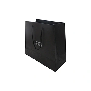 Black Wholesale Custom Eco-friendly Trapezoidal Gift Paper Bags with Handles