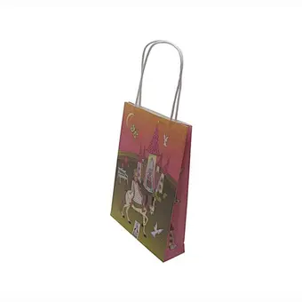 Custom Cute White Kraft Paper Bag with Twisted Handles