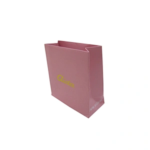 Custom Design Pink Small Exquisite Gift Packing Paper Bag without Handles