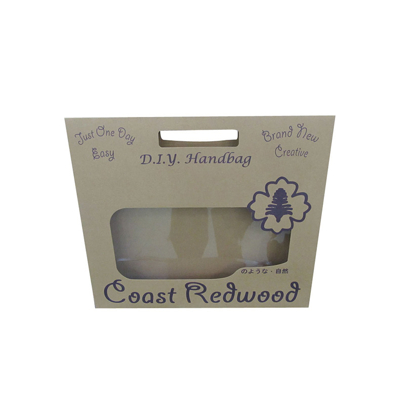Wholesale Die Cut Color Printing Custom Portable Paper Box with Window