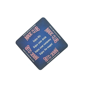 Square absorbent paper coffee drink cup coaster paper mat Design Cardboard paper beer coaster