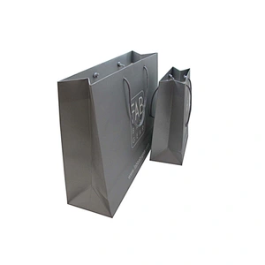 Grey High-Quality Wholesale Eco-friendly Shopping Custom Paper Bags with Handles