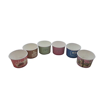 Disposable ice cream cup with PET/Paper lid