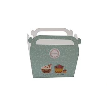 Custom cake box cupcake boxes logo printing with handle