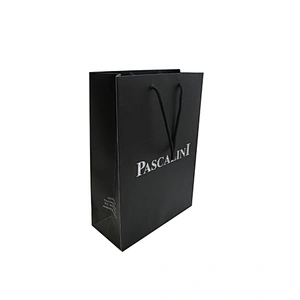 Custom Wholesale Reusable Black Paper Bags with Logo