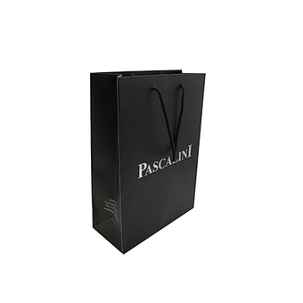 Custom Wholesale Reusable Black Paper Bags with Logo