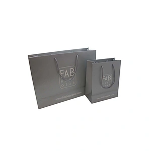 Grey High-Quality Wholesale Eco-friendly Shopping Custom Paper Bags with Handles