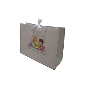 Eco-Friendly Wholesale Children Custom Printed Paper Bag with Handles and Ribbon