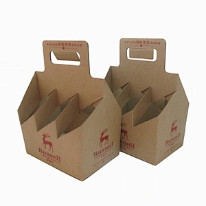 Creative Handheld Beer Packing Box Bar Supply Kraft Paper Beer Box with Logo