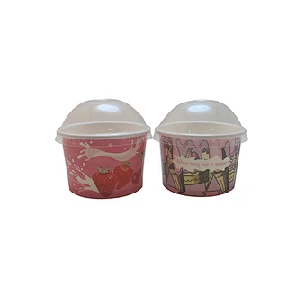 Disposable ice cream cup with PET/Paper lid