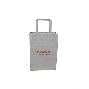 Custom White Kraft Paper Bag with your Logo
