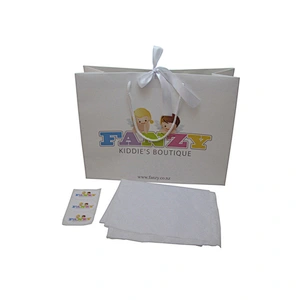 Eco-Friendly Wholesale Children Custom Printed Paper Bag with Handles and Ribbon