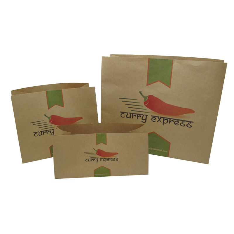 Custom Wholesale Food Packing Take out Paper Bag without Handle