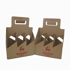 Creative Handheld Beer Packing Box Bar Supply Kraft Paper Beer Box with Logo