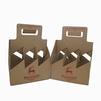Creative Handheld Beer Packing Box Bar Supply Kraft Paper Beer Box with Logo
