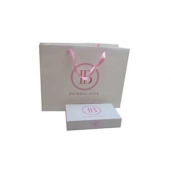 Personalized Wholesale Eco-friendly Printed Shopping Paper Bag with Ribbon