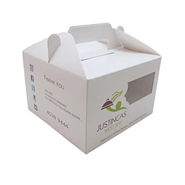 Cutom paper cake box with transparent window