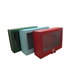 Luxury Cupcake Boxes Custom Cake Box Logo Printing cookie box with Insert Transparent Window and Ribbon