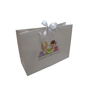 Eco-Friendly Wholesale Children Custom Printed Paper Bag with Handles and Ribbon