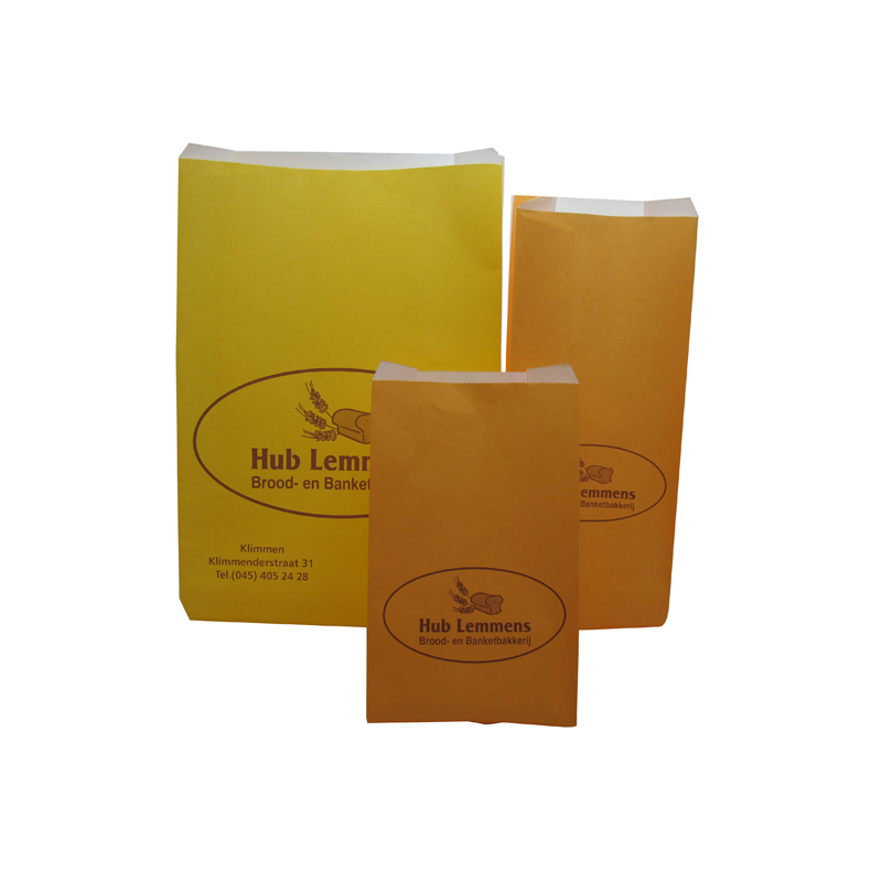 Eco-Friendly Wholesale Custom Design Three Sizes Food Packing Paper Bag without Handles
