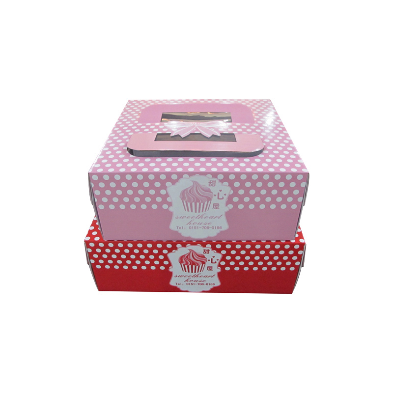 Supplier custom cake box logo printing cake boards with clear window