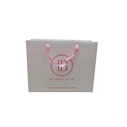 Personalized Wholesale Eco-friendly Printed Shopping Paper Bag with Ribbon