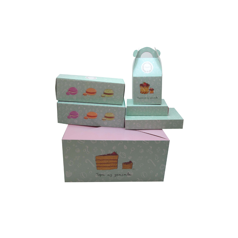 Custom cake box cupcake boxes logo printing with handle