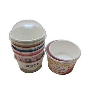 Disposable ice cream cup with PET/Paper lid