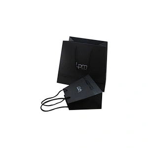 Black Wholesale Custom Eco-friendly Trapezoidal Gift Paper Bags with Handles