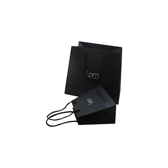 Black Wholesale Custom Eco-friendly Trapezoidal Gift Paper Bags with Handles