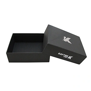 Custom Logo Luxury Black Rigid Cardboard Gift Paper Box with Logo