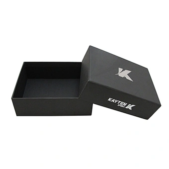 Custom Logo Luxury Black Rigid Cardboard Gift Paper Box with Logo