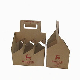 Creative Handheld Beer Packing Box Bar Supply Kraft Paper Beer Box with Logo