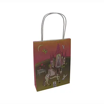 Custom Cute White Kraft Paper Bag with Twisted Handles