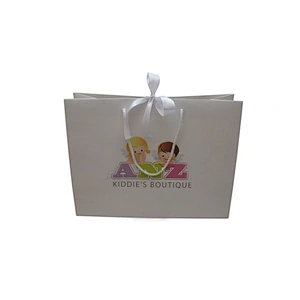 Eco-Friendly Wholesale Children Custom Printed Paper Bag with Handles and Ribbon