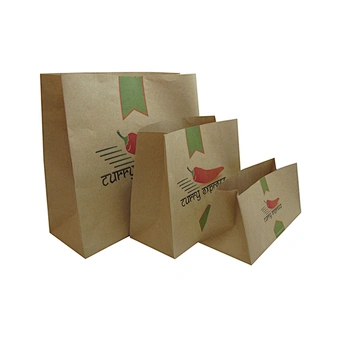 Custom Wholesale Food Packing Take out Paper Bag without Handle