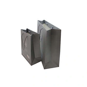 Grey High-Quality Wholesale Eco-friendly Shopping Custom Paper Bags with Handles