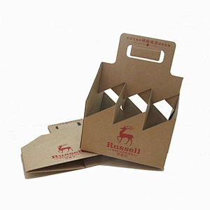 Creative Handheld Beer Packing Box Bar Supply Kraft Paper Beer Box with Logo